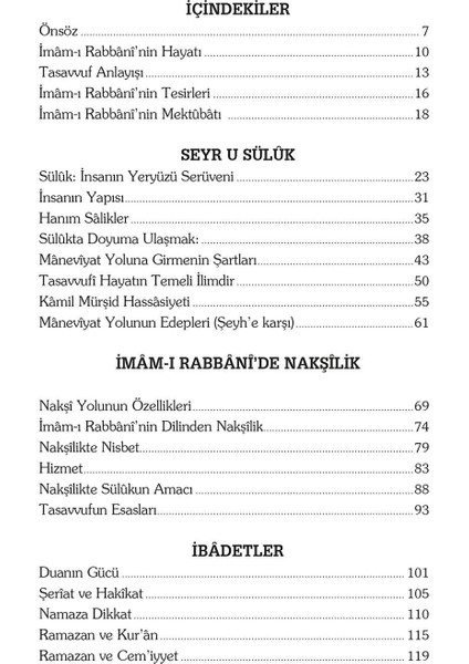 İmam-ı Rabbani'nin İzinde Manevi Yolculuk modelleri