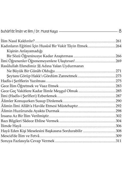 Buhari'De İman Ve İlim-Murat Kaya