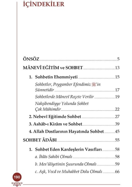 Nebevi Bir Eğitim Metodu Sohbet ve Adabı modelleri