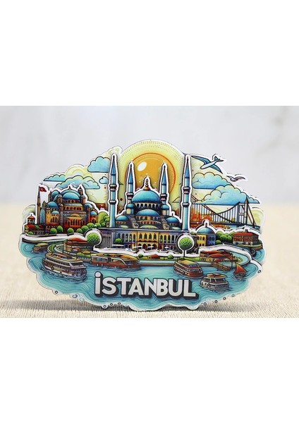 Ahşap Istanbul Temalı Magnet ALK4598 - Lisinya