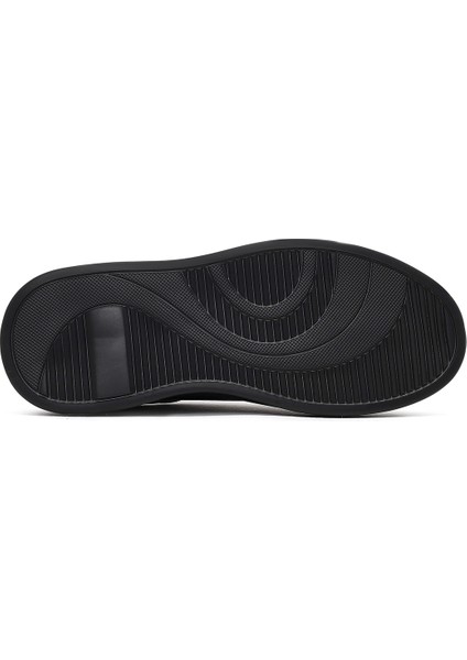 Erkek Siyah Bağcıklı Kalın Tabanlı Deri Sneaker 25WFD611518 fırsatları
