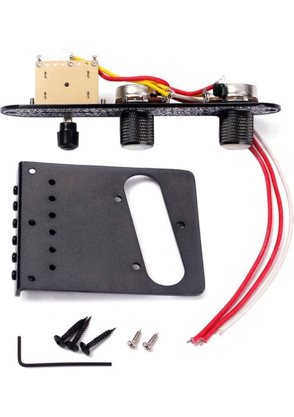 Metal Oyma Elektro Gitar Eyer Köprüsü Pikap Yuvası Telecaster Gitar Değiştirmeleri Için Set Siyah (Yurt Dışından) modelleri