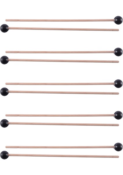 10PCS Yumuşak Kauçuk Kafa Çubukları Ahşap Sap Çan Tokançıları Glockenspiel Ksilofon Bell Müzik Enstrümanları Parçalar Siyah (Yurt Dışından)