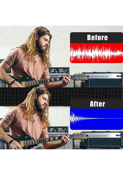 24 Adet Ses Geçirmez Köpük Paneller Duvar Stüdyo Ev ve Ofis Için 2 Inç x 12 Inç x 12 Inç Piramit Şekilli Akustik Paneller (Yurt Dışından) modelleri