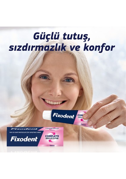 Complete Aromasız Diş Protez Yapıştırıcı Krem 47 gr – Güçlü Tutuş, Sızdırmazlık ve Gün Boyu Konfor