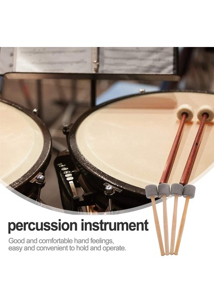 8pcs Bas Davul Tokançıları Çubuklar Maletler Köpük Kafası Davul Maletleri Yürüyüş Bandı Perküsyonu (Yurt Dışından)