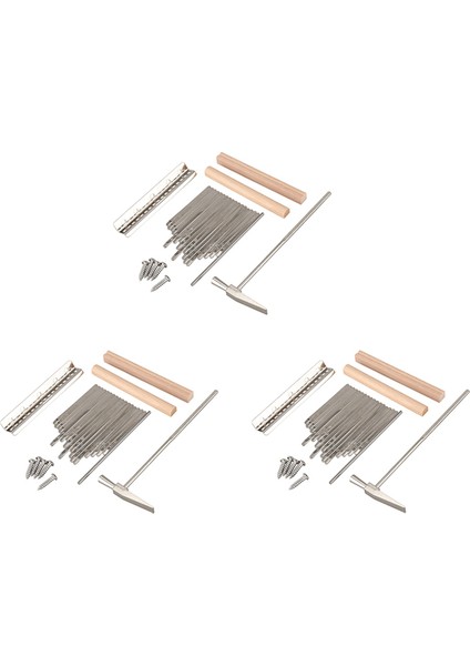 3 Set 17 Keys Kalimba Başparmak Parmak Piyano Dıy Keys+Köprü+Ayarlama Çekiç Kiti Müzik Enstrümanı Parça Aksesuarları (Yurt Dışından)
