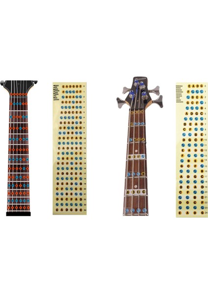 2 Pcs Gitar Köprü Not Çeşitleri Klepboya Frets Yeni Başlayan Öğrenci Uygulaması Için Harita Çıkartması Uyum 4 &amp 6strings Bas Gitar (Bas-Multicolor &amp Gitar-Multicolor) (Yurt Dışından) fiyatları