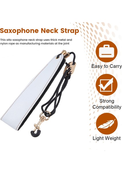 Saksafon Boyun Kayışı Alto Saksafon Boyun Kayışı Klarnet Boyun Kayışı Beyaz+Siyah (Yurt Dışından) fırsatları