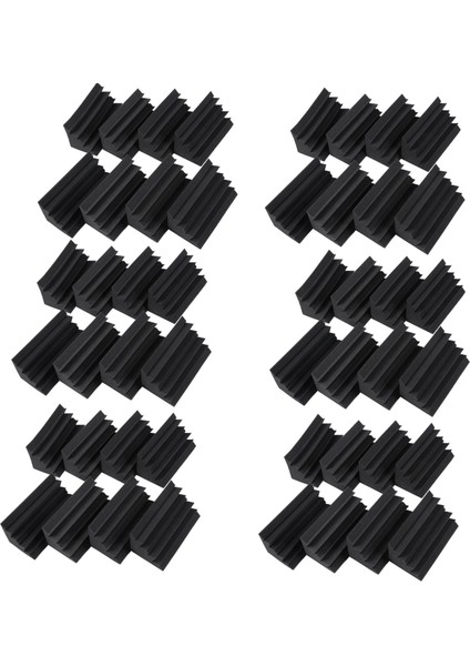 Siyah Ses Yalıtımı Yalıtım Bas Tuzağı Akustik Duvar Köpük Dolgu Stüdyosu Köpük Fayans (48PCS Siyah) (Yurt Dışından)