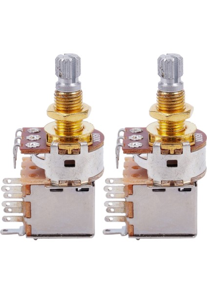 2x Gitar Kapları 500K Kısa Bölünmüş Şaft Sesli Konik Itme/çekme Potansiyometresi (Yurt Dışından)