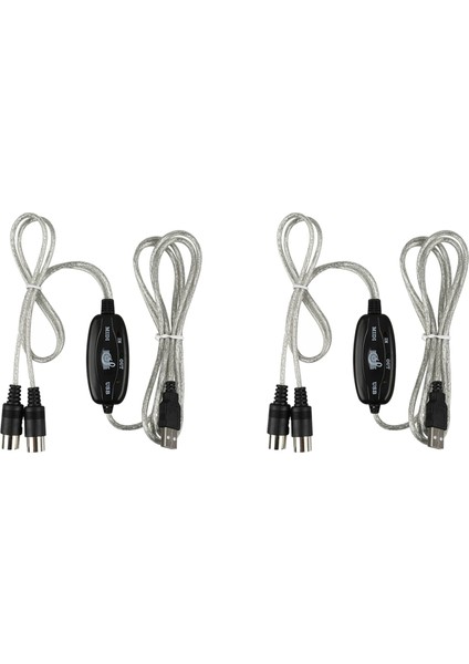 2x Mıdı - USB Kablo Dönüştürücü Konnektör Pc Synthezizatörden Müzik Klavye Adaptörü Ev Müzik Stüdyosu (Yurt Dışından)
