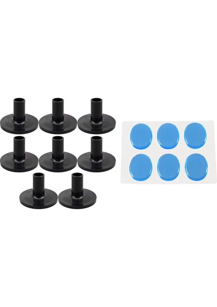 6pcs Trampet Sessiz Pad Davul Damper Jel Padleri ve 8pcs Drum Zil Kolları 38X26MM Raf Davul Kiti Siyah (Yurt Dışından)