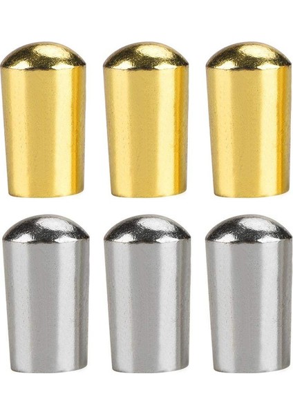 6 Adet Gitar Anahtarı Ucu 3 Yollu Geçiş Anahtarı Düğmesi Ucu Kapak Bakır Lp Epi Elektro Gitar 3 Adet Altın ve 3 Adet Gümüş (Yurt Dışından)