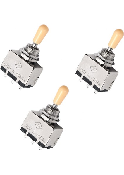 Les Paul Sg Için 3x Katı Düğme Mil Kutusu Stili 3 Yolu Pikap Seçici Geçiş Anahtarı Bej Tip (Yurt Dışından)