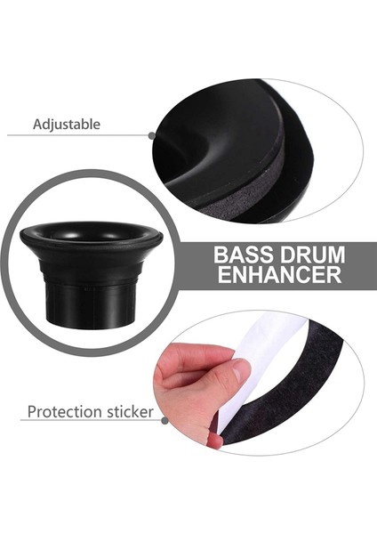 2x Bas Davul Arttırıcı Abs Kauçuk Bas Davul Tekme Arttırıcı Siyah Port Deliği Koruyucu Mikrofon Deliği Davul Kafası Siyah (Yurt Dışından) modelleri