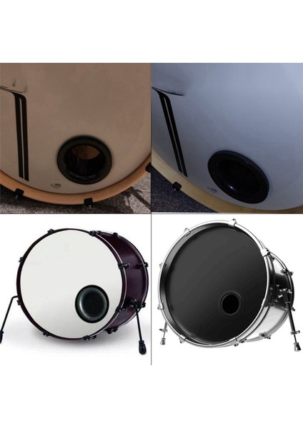 2x Bas Davul Arttırıcı Abs Kauçuk Bas Davul Tekme Arttırıcı Siyah Port Deliği Koruyucu Mikrofon Deliği Davul Kafası Siyah (Yurt Dışından) fırsatları