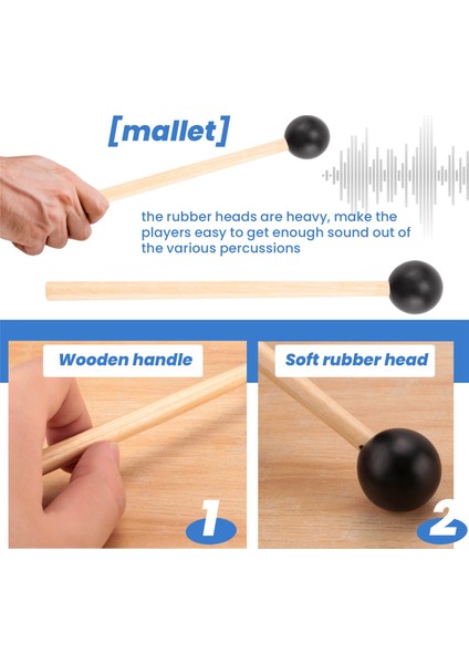 2pcs Yumuşak Kauçuk Kafa Çubukları Ahşap Sap Çan Malletleri Glockenspiel Ksilofon Bell Müzik Enstrümanları Parçalar Siyah (Yurt Dışından) indirimleri