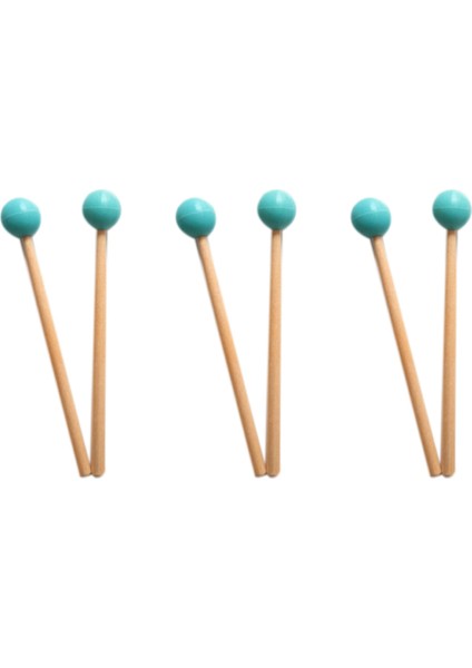 6pcs Yumuşak Kauçuk Kafa Çubukları Ahşap Sap Çan Tokançıları Glockenspiel Ksilofon Bell Müzik Aletleri Parçalar Yeşil (Yurt Dışından)