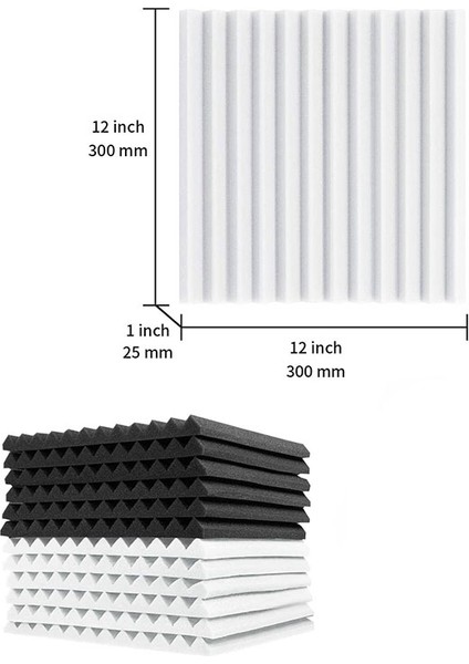 12 Pcs Akustik Köpük Kartı Ses Yalıtım Ses Sesli Ses Yalıtım Pedi Studio Tavan Oyun Odası Için 2 5X30X30CM (Yurt Dışından) fiyatları