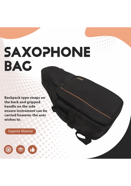Saksafon Konser Çantası Oxford Bezi Alto Sax Kalınlaşmış Sırt Çantası Çift Omuz ve Ekstra Depolama Alanı Yüklü Müzik (Yurt Dışından) fırsatları