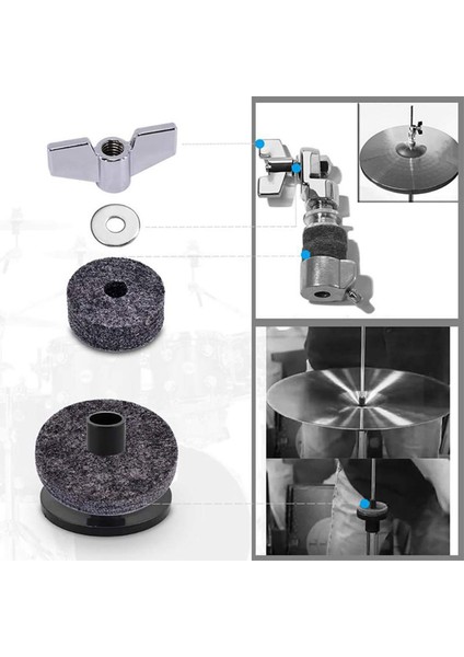 Yıkayıcı ve Taban Kanat Fıstığı ve 1x Metal Bağlantı Kelepçe Tutucu Braketi ile 21X Zil Standı Kollu Zil Kılıfları (Yurt Dışından) fırsatları