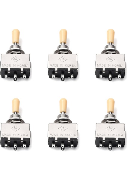 Les Paul Sg Için 6x Katı Düğme Mil Kutusu Stili 3 Yolu Pikap Seçici Geçiş Anahtarı Bej Tip (Yurt Dışından)