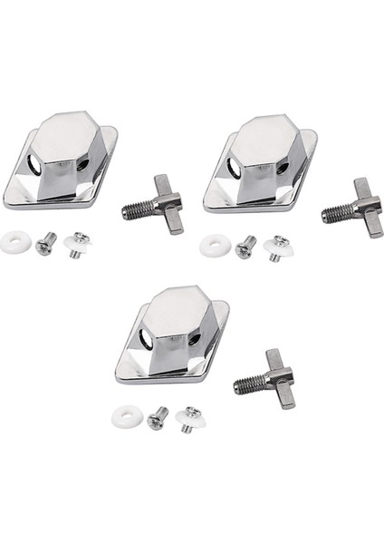 3pcs Krom Zemin Bacak Braketi Bağlantı Taban Davul Seti Parçaları Aksesuarları Müzik Aleti Aksesuarları (Yurt Dışından)