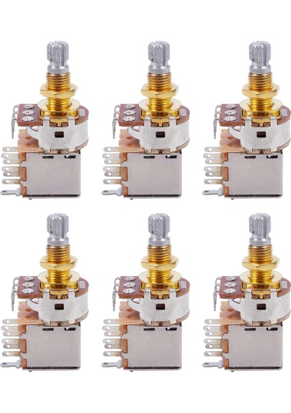 6x Gitar Kapları 500K Kısa Bölünmüş Şaft Ses Konik Push/çekme Potansiyometresi (Yurt Dışından)