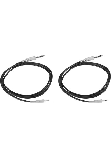 2pcs 4 9ft 3 5mm 1/8 Inç Erkek - 6 35MM 1/4 Inç Erkek Trs Stereo Ses Kablosu Sıcak Siyah (Yurt Dışından)