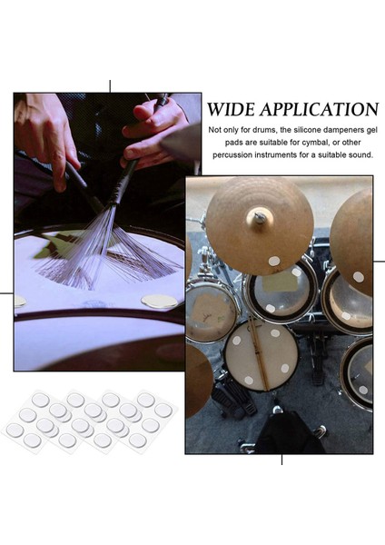 96 Pcs Davul Sönümleyicileri Jel Pedler Silikon Davul Susturucular Yumuşak Davul Sönümleyici Davul Sessiz Pedleri Nemlendiren Jel Ped (Şeffaf) (Yurt Dışından) indirimleri