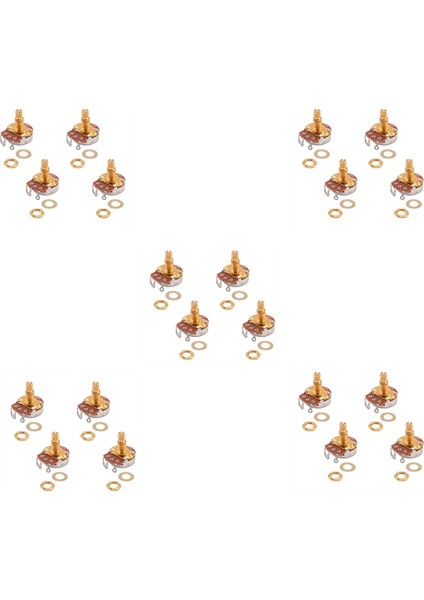 Şaft Tam Metrik Boyutlu Kontrol Tencereleri A500K Sesli Konik Potansiyometreler Elektro Gitar Bas Için Pot (20 Set) (Yurt Dışından)