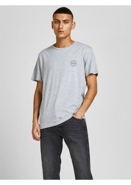 Jjeshark Tee Ss Crew Neck Noos Beton Gri