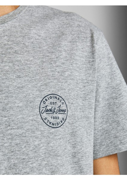 Jjeshark Tee Ss Crew Neck Noos Beton Gri