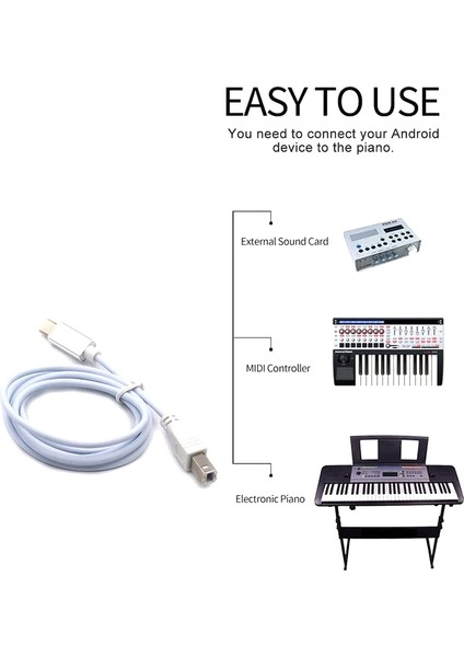 Mıdı USB Tip B-Micro-Usb Kablo Konektör Kablosu Adaptör Kablosu Piyano Ses Kablosu (Yurt Dışından) modelleri