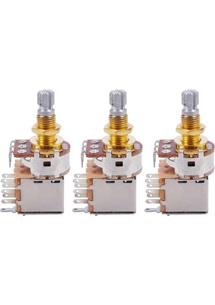 3x Gitar Kapları 500K Kısa Bölünmüş Şaft Ses Konik Push/çekme Potansiyometresi (Yurt Dışından)