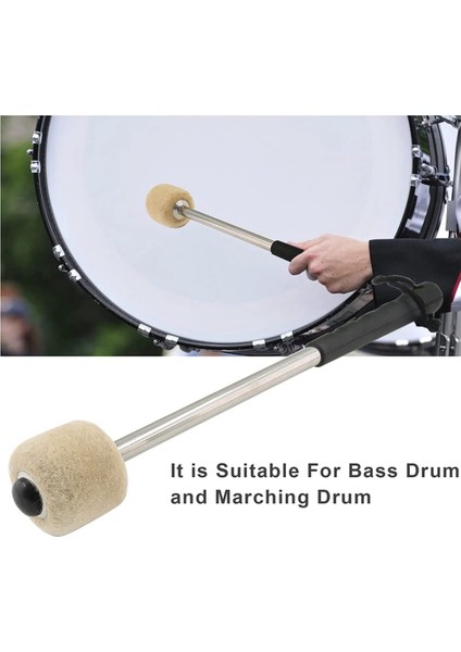 8 Pcs 12 5inch Bas Çelik Drum Malletler Paslanmaz Çelik Saplı Yün Keçe Çubukları Slip Anti-Slip Yün Davul Maletleri (Yurt Dışından) fırsatları