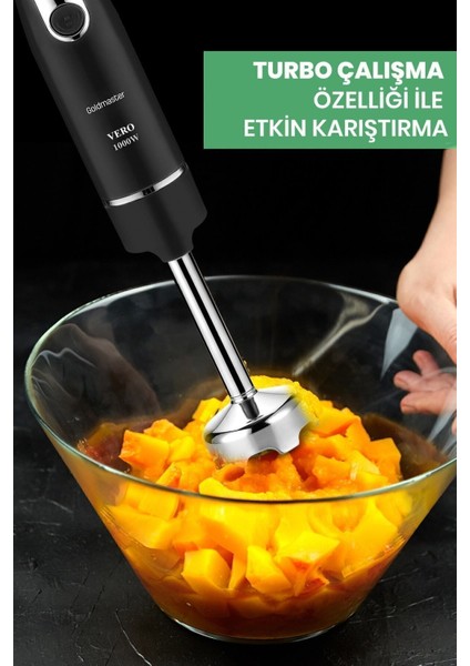 4 Bıçaklı Paslanmaz Çelik Turbo El Blender, Ayarlanabilir Hız, Siyah modelleri
