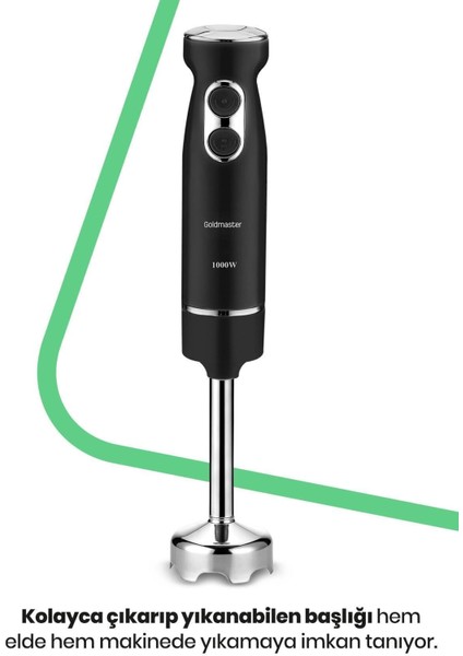 4 Bıçaklı Paslanmaz Çelik Turbo El Blender, Ayarlanabilir Hız, Siyah fırsatları