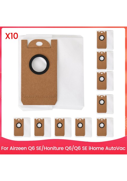Airzeen Q6 Se/honiture Q6/q6 Se Ihome Autovac Elektrikli Süpürge Aksesuarları Için 10'lu Yedek Toz Torbası Paketi (Yurt Dışından)