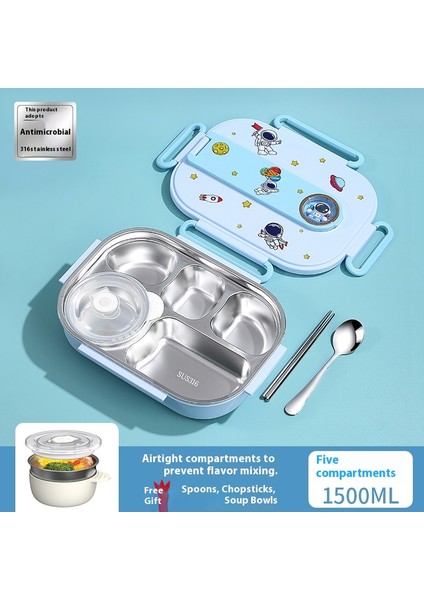 Öğrenci Bölmeli Yemek Tepsisi 316 Paslanmaz Çelik Büyük Kapasiteli Yalıtımlı Yemek Kutusu (Yurt Dışından)