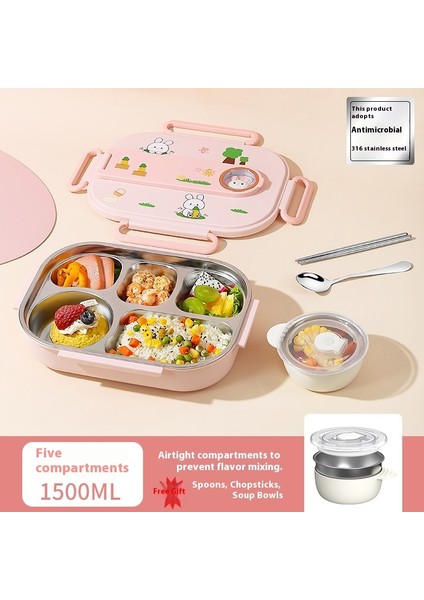 Öğrenci Bölmeli Yemek Tepsisi 316 Paslanmaz Çelik Büyük Kapasiteli Yalıtımlı Yemek Kutusu (Yurt Dışından)