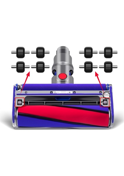 Dyson V6 V7 V8 V10 V11 V15 Elektrikli Süpürge Için Yumuşak Silindir Parçaları Yumuşak Silindir Başlığı Yedek Küçük Tekerlekler Aksesuarlar C (Yurt Dışından) fırsatları