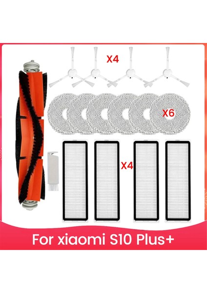 Xiaomi S10 Plus+ Robot Süpürge Aksesuarları Ana Yan Fırça Hepa Filtre Paspas Pedleri Aksesuar Kitleri (Yurt Dışından)