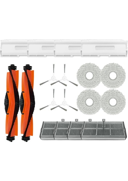 Xiaomi Mijia H40/D101CN Yedek Parça Fırça Filtre Toz Torbası Paspas Bezi Gelişmiş Temizlik Için Temel Aksesuar 18 Adet (Yurt Dışından)