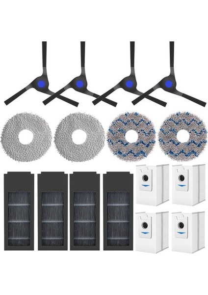 Deebot X2 X2 Pro X2 Omni Elektrikli Süpürge Ana Yan Fırça Hepa Filtreler Paspas Pedleri Toz Torbaları Yedek Parça (Yurt Dışından)