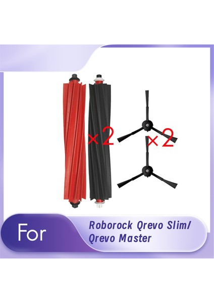 Roborock Qrevo Slim/qrevo Master Süpürge Robotu Temizleyici Parçalarının Değiştirilmesi Için 4 Adet Ana Yan Fırça (Yurt Dışından)