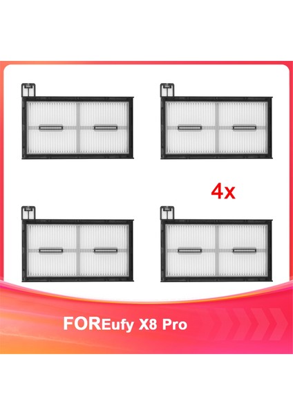 Eufy X8 Pro Serisi Elektrikli Süpürge Için 4 Adet Yedek Filtre - X8 Pro Robotik Elektrikli Süpürge Filtresi Aksesuarları (Yurt Dışından)