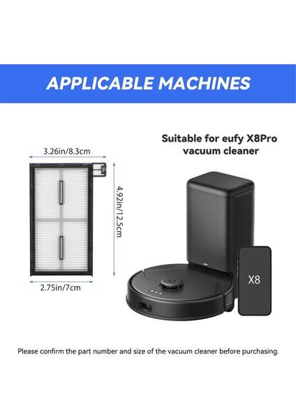 Eufy X8 Pro Serisi Elektrikli Süpürge Için 4 Adet Yedek Filtre - X8 Pro Robotik Elektrikli Süpürge Filtresi Aksesuarları (Yurt Dışından) fiyatları