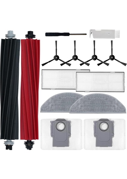 S8 Pro Ultra Robot Süpürge Ana Yan Fırça Hepa Filtreler Toz Torbaları Paspas Bezi Pedleri (Yurt Dışından)